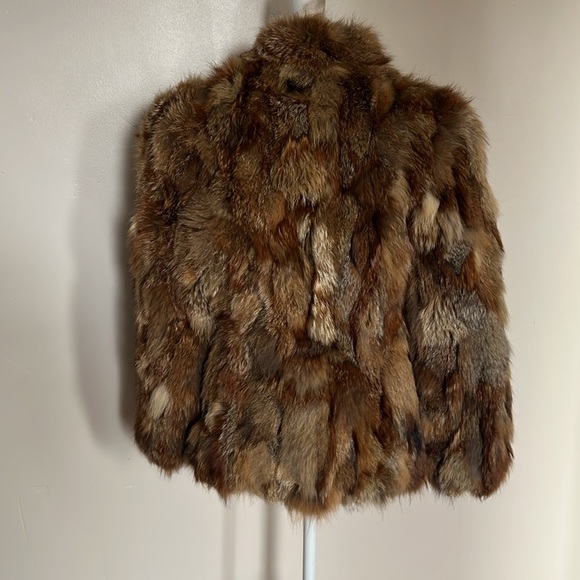 Vintage Luxurious Brown/Tan/Cream Fur Jacket with Cord Tie at Waist - Unbranded - Picture 6 of 12